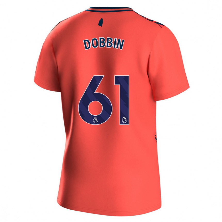 Herren Fußball Lewis Dobbin #61 Koralle Auswärtstrikot Trikot 2023/24 T-Shirt Luxemburg