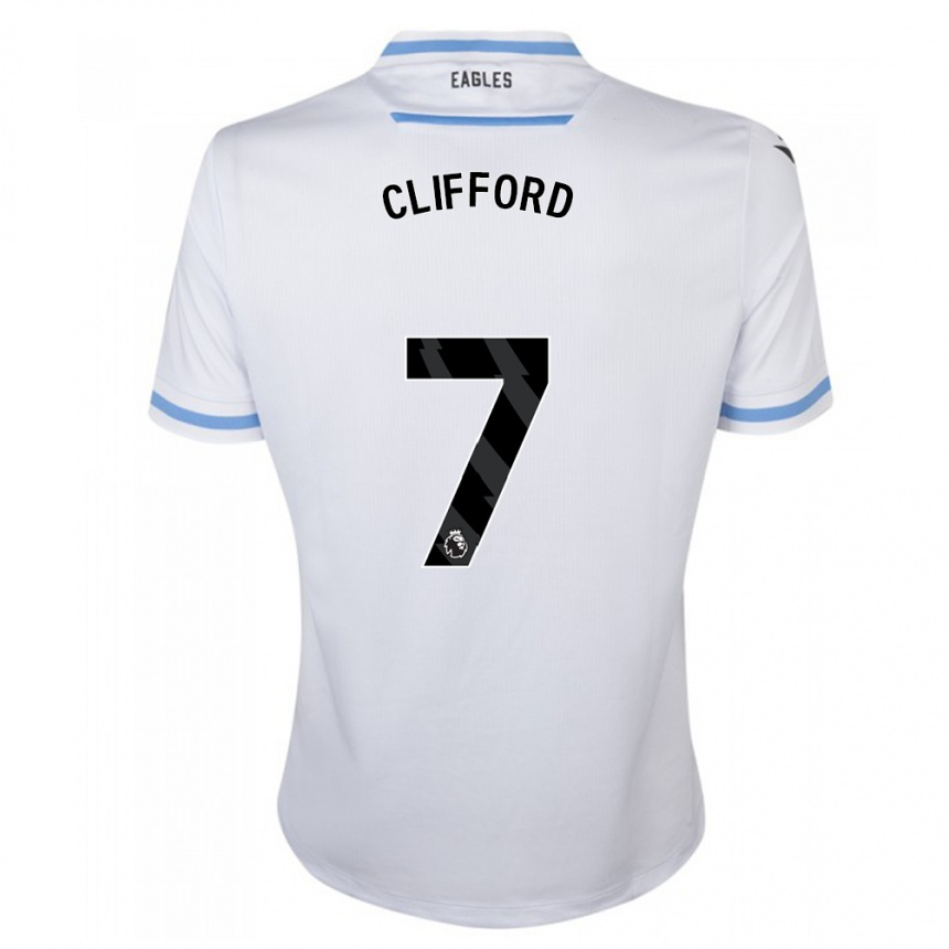 Herren Fußball Charley Clifford #7 Weiß Auswärtstrikot Trikot 2023/24 T-Shirt Luxemburg