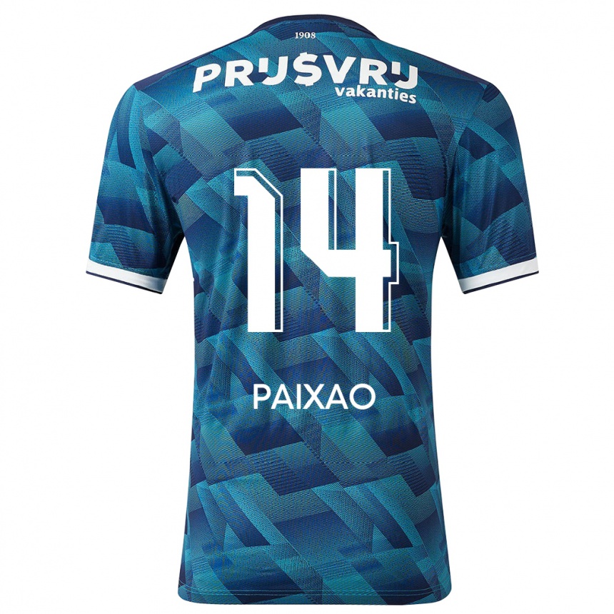 Herren Fußball Igor Paixão #14 Blau Auswärtstrikot Trikot 2023/24 T-Shirt Luxemburg