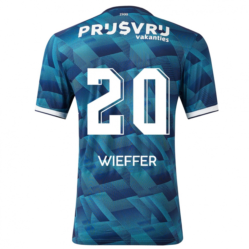 Herren Fußball Mats Wieffer #20 Blau Auswärtstrikot Trikot 2023/24 T-Shirt Luxemburg