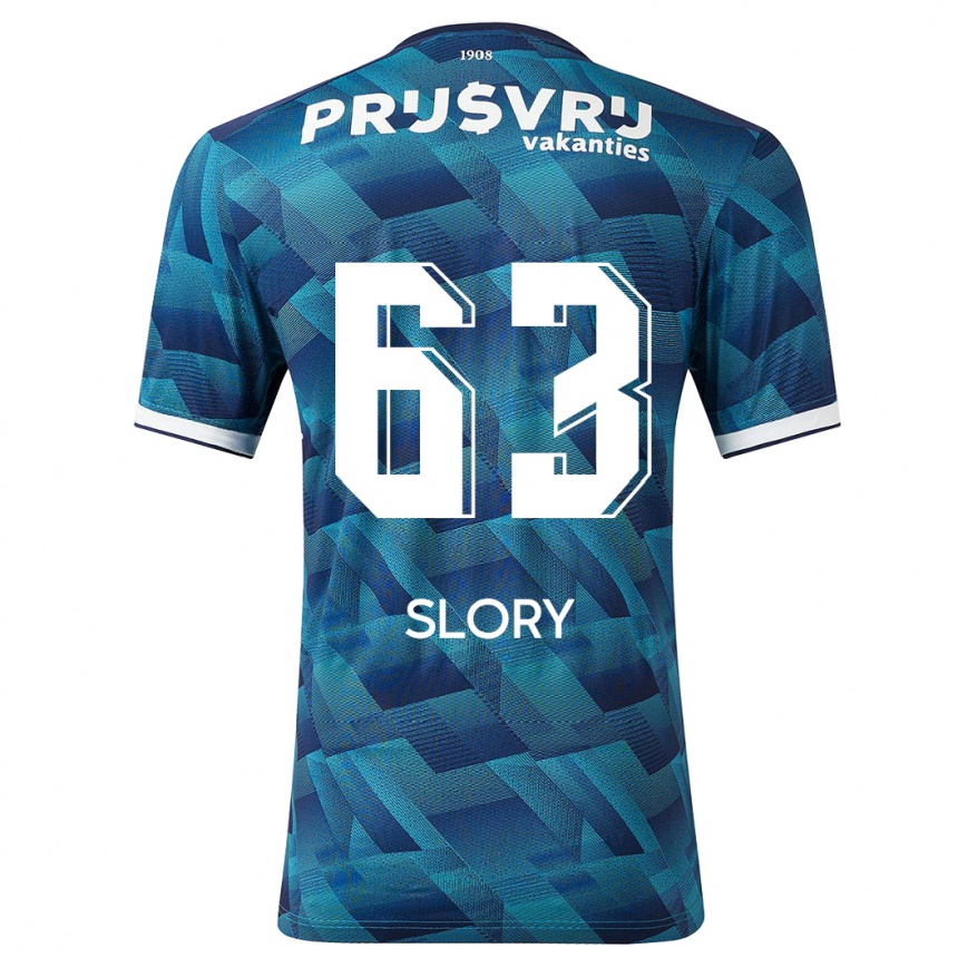 Herren Fußball Jaden Slory #63 Blau Auswärtstrikot Trikot 2023/24 T-Shirt Luxemburg