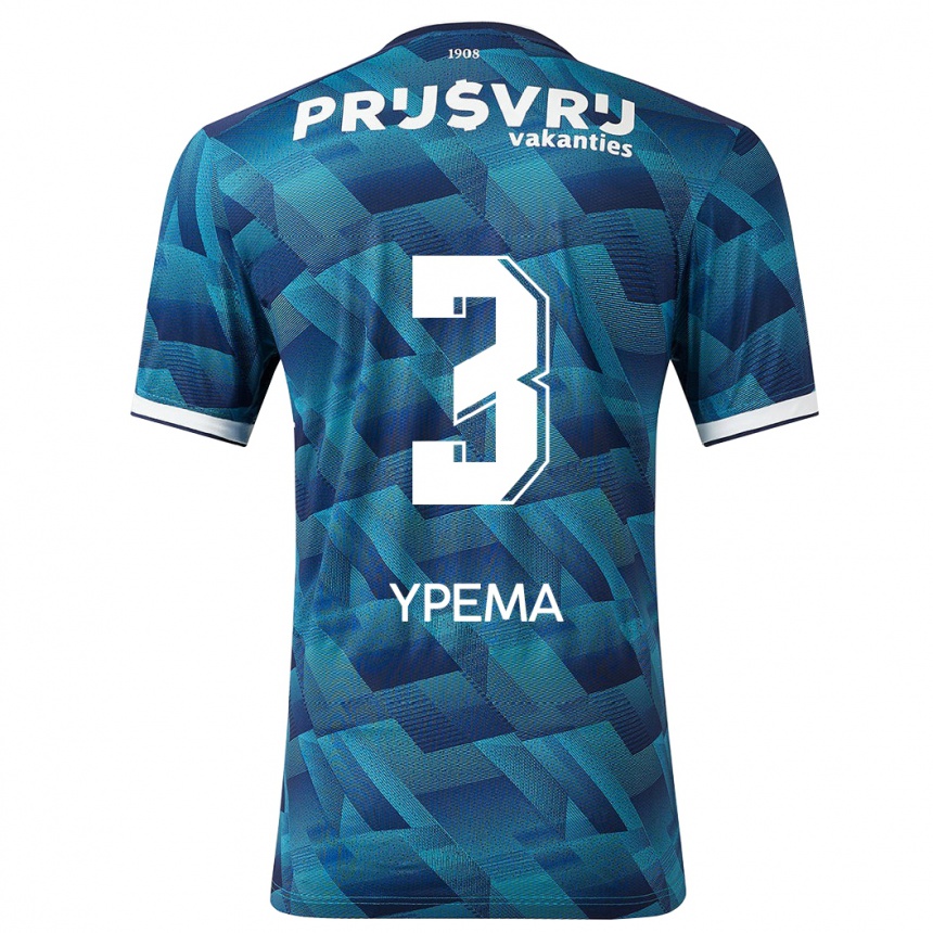 Herren Fußball Danique Ypema #3 Blau Auswärtstrikot Trikot 2023/24 T-Shirt Luxemburg