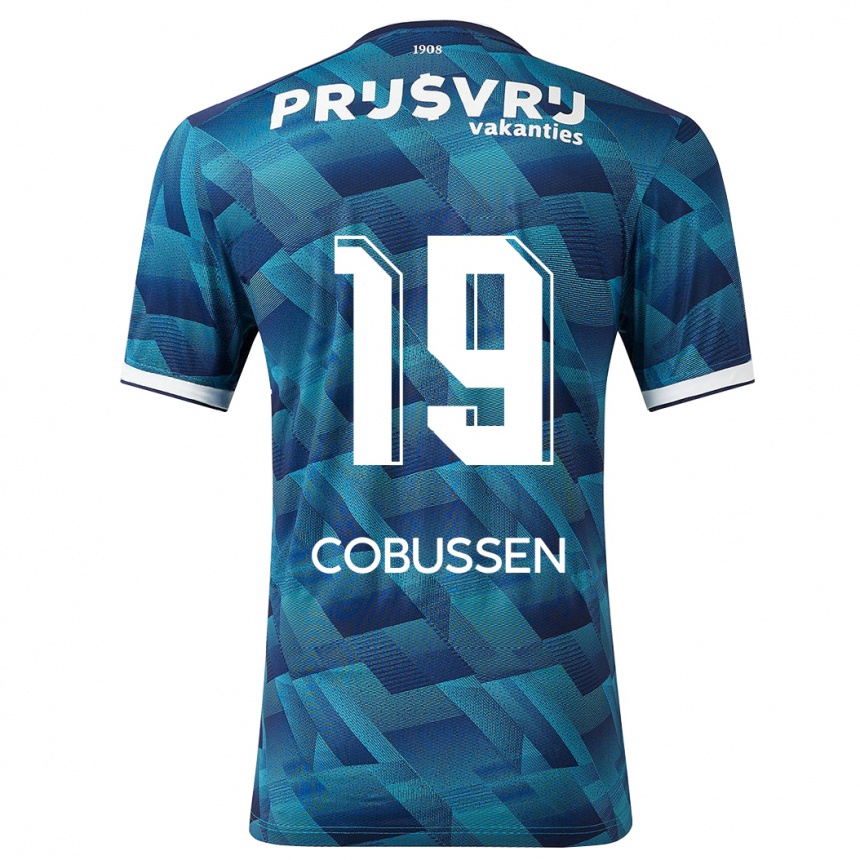 Herren Fußball Sophie Cobussen #19 Blau Auswärtstrikot Trikot 2023/24 T-Shirt Luxemburg