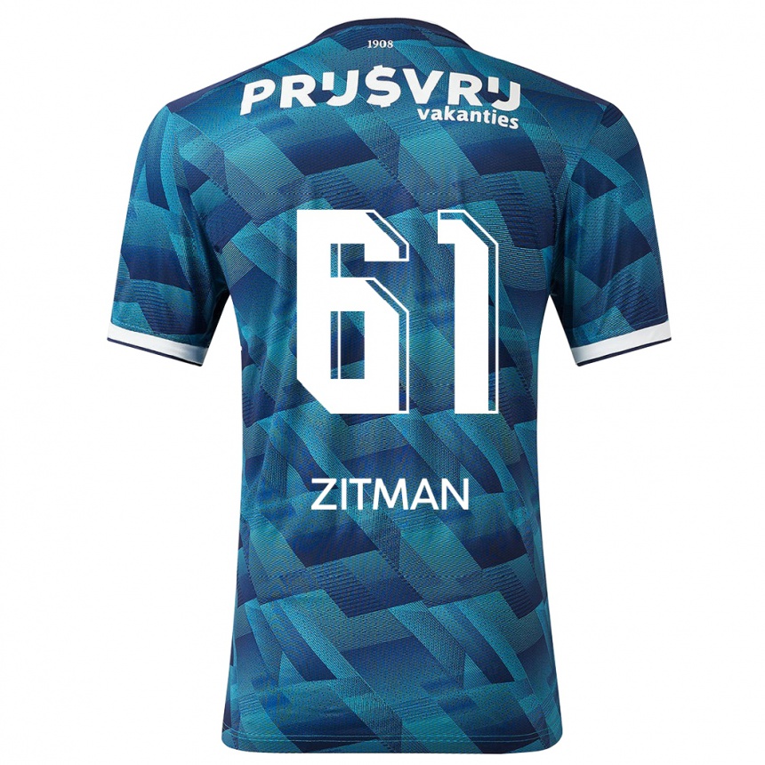 Herren Fußball Sven Zitman #61 Blau Auswärtstrikot Trikot 2023/24 T-Shirt Luxemburg