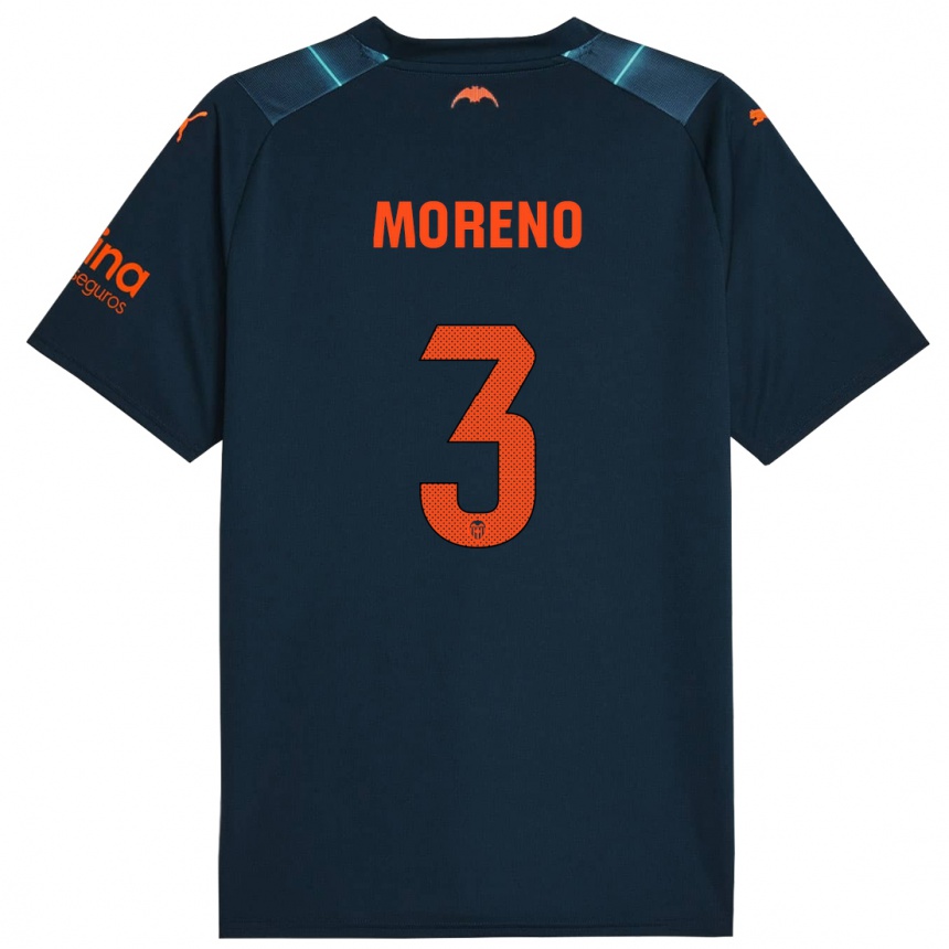 Herren Fußball Diego Moreno #3 Marineblau Auswärtstrikot Trikot 2023/24 T-Shirt Luxemburg