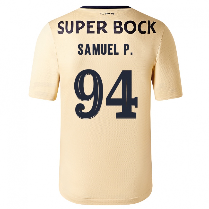 Herren Fußball Samuel #94 Beige-Gold Auswärtstrikot Trikot 2023/24 T-Shirt Luxemburg