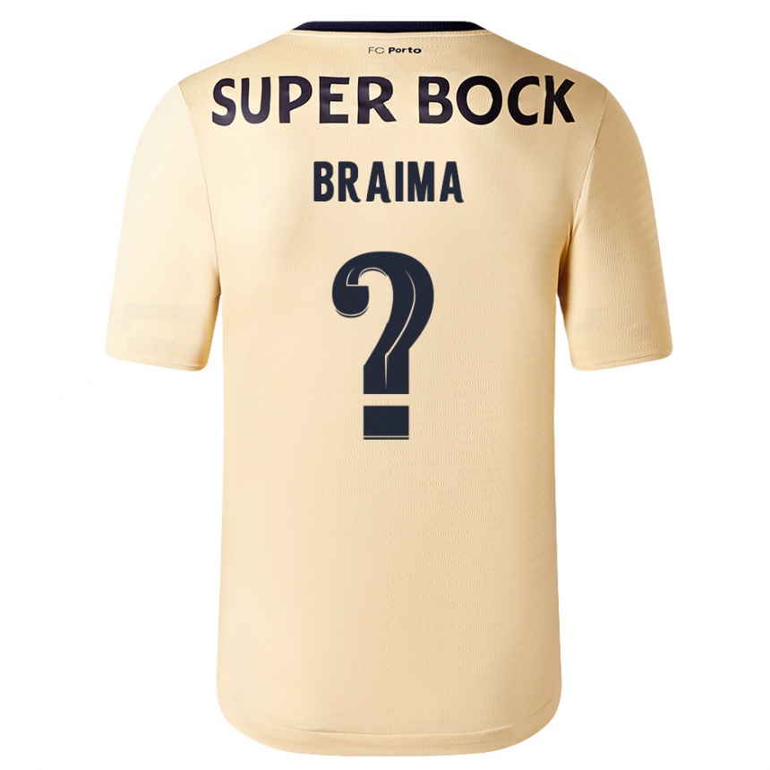 Herren Fußball Braima #0 Beige-Gold Auswärtstrikot Trikot 2023/24 T-Shirt Luxemburg