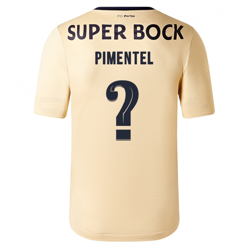 Herren Fußball Eric Pimentel #0 Beige-Gold Auswärtstrikot Trikot 2023/24 T-Shirt Luxemburg