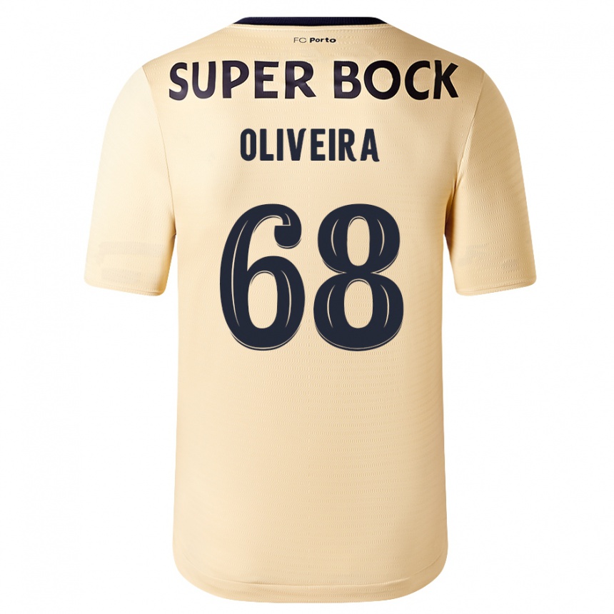 Herren Fußball André Oliveira #68 Beige-Gold Auswärtstrikot Trikot 2023/24 T-Shirt Luxemburg