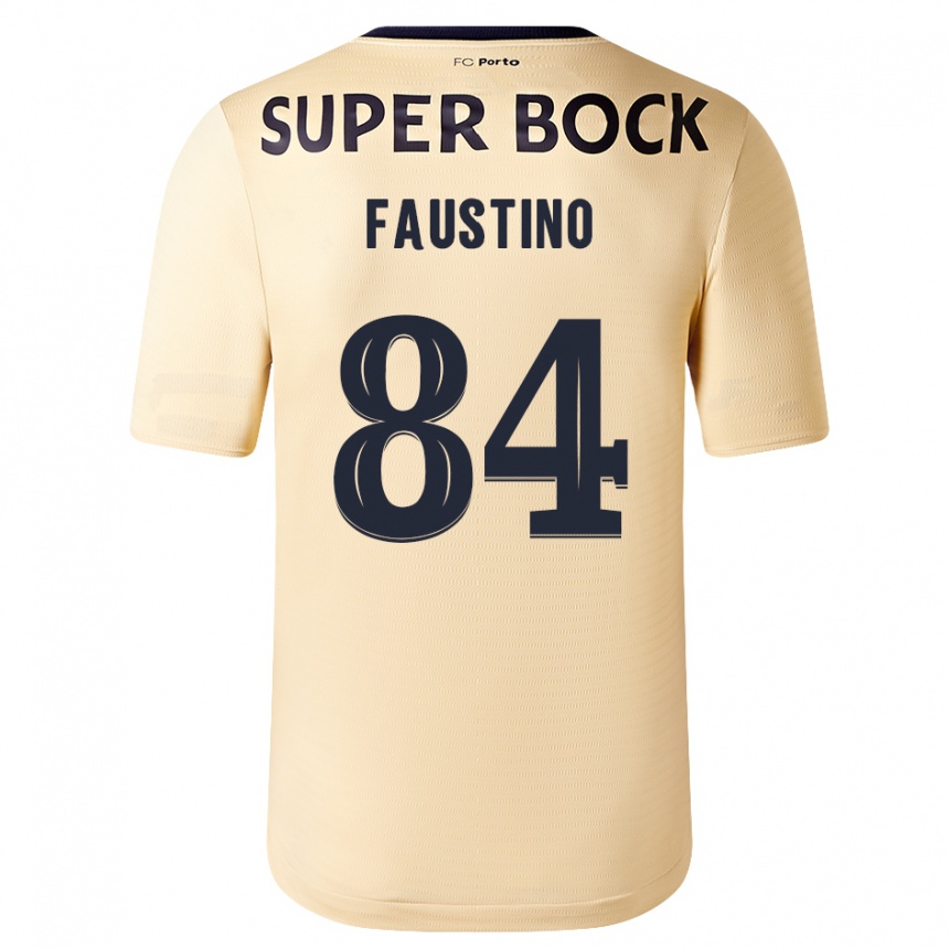 Herren Fußball Levi Faustino #84 Beige-Gold Auswärtstrikot Trikot 2023/24 T-Shirt Luxemburg