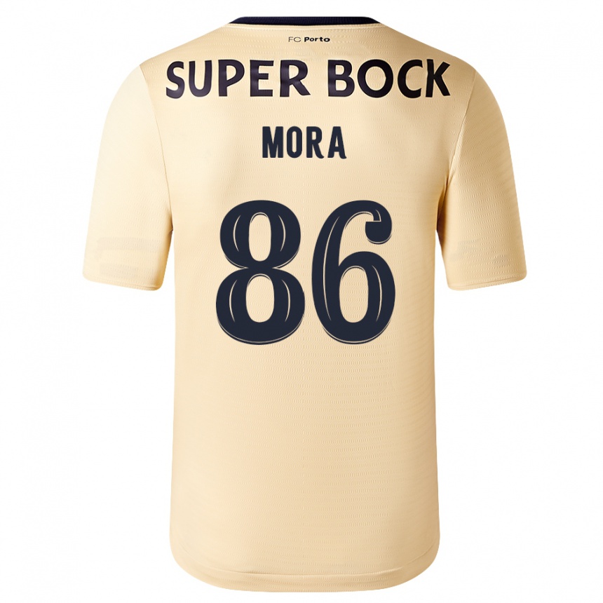 Herren Fußball Rodrigo Mora #86 Beige-Gold Auswärtstrikot Trikot 2023/24 T-Shirt Luxemburg