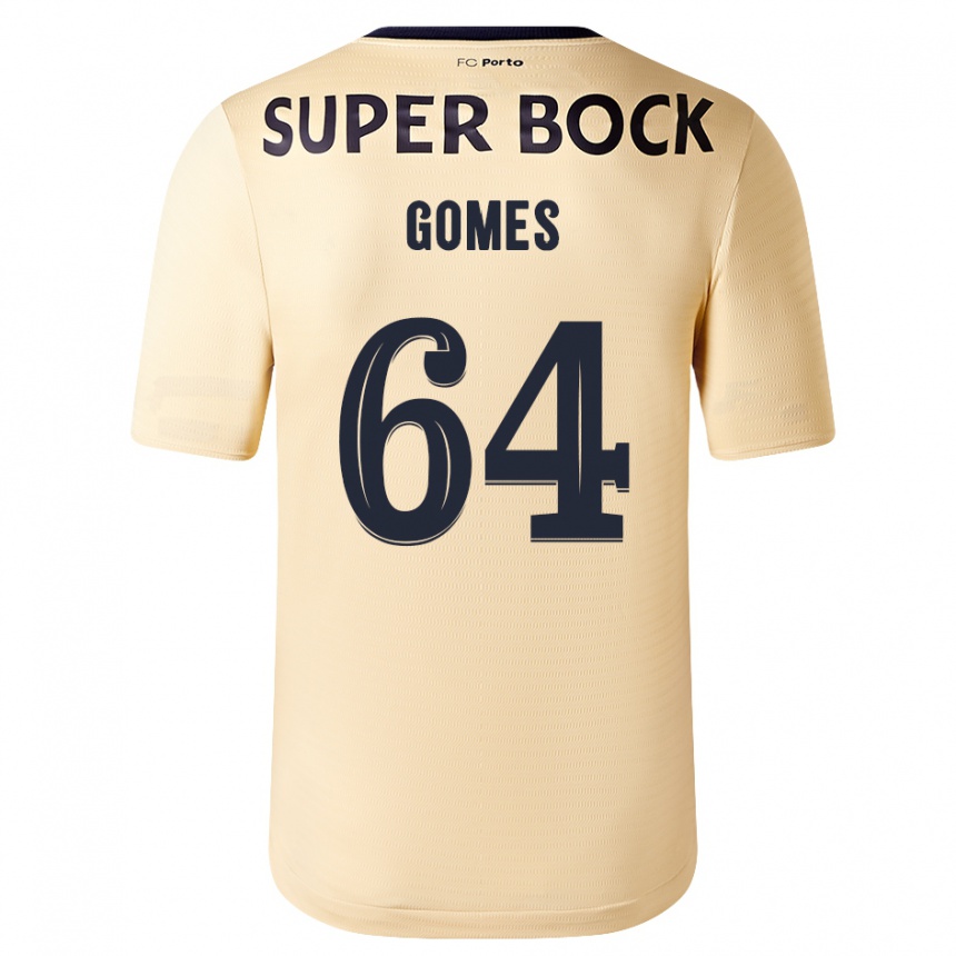 Herren Fußball Luís Gomes #64 Beige-Gold Auswärtstrikot Trikot 2023/24 T-Shirt Luxemburg