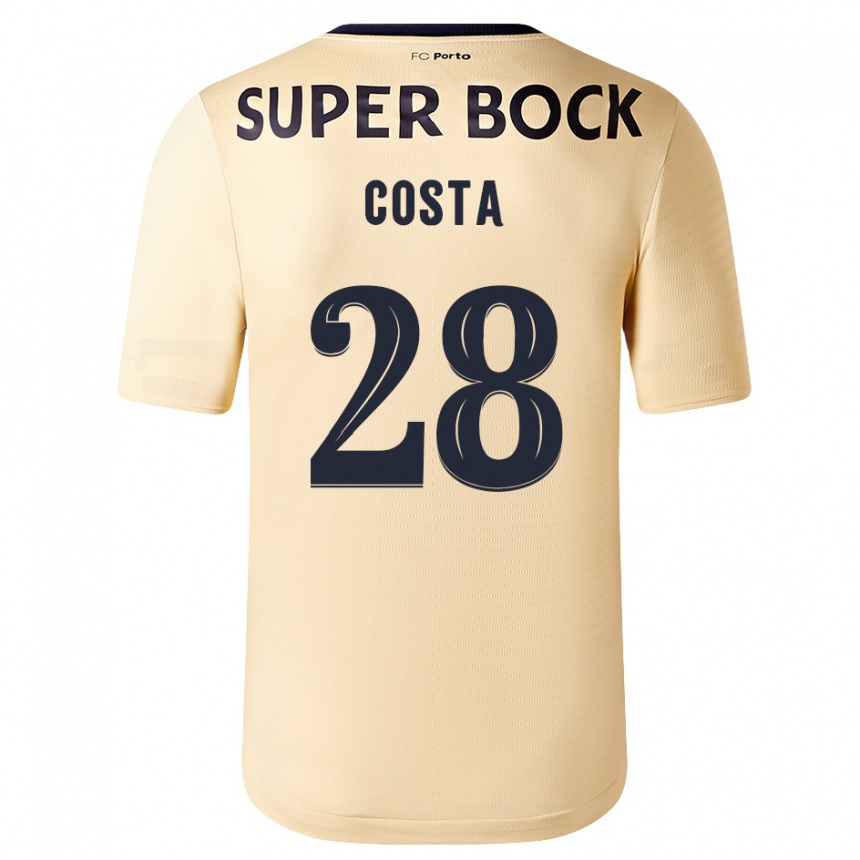 Herren Fußball Bruno Costa #28 Beige-Gold Auswärtstrikot Trikot 2023/24 T-Shirt Luxemburg