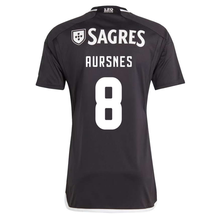 Herren Fußball Fredrik Aursnes #8 Schwarz Auswärtstrikot Trikot 2023/24 T-Shirt Luxemburg