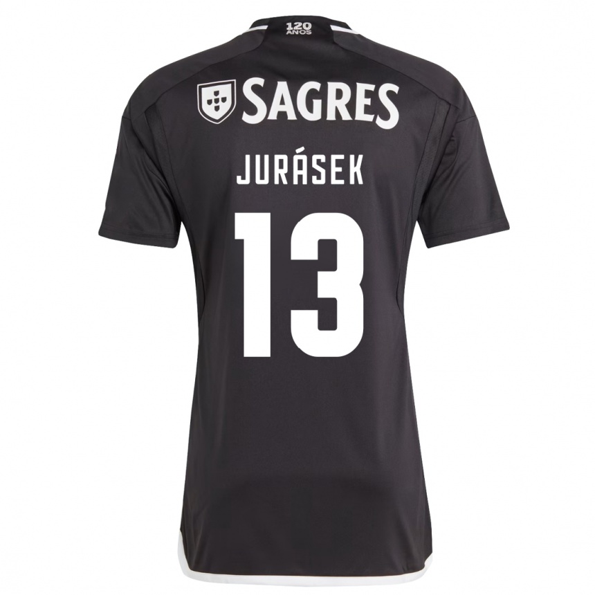 Herren Fußball David Jurásek #13 Schwarz Auswärtstrikot Trikot 2023/24 T-Shirt Luxemburg