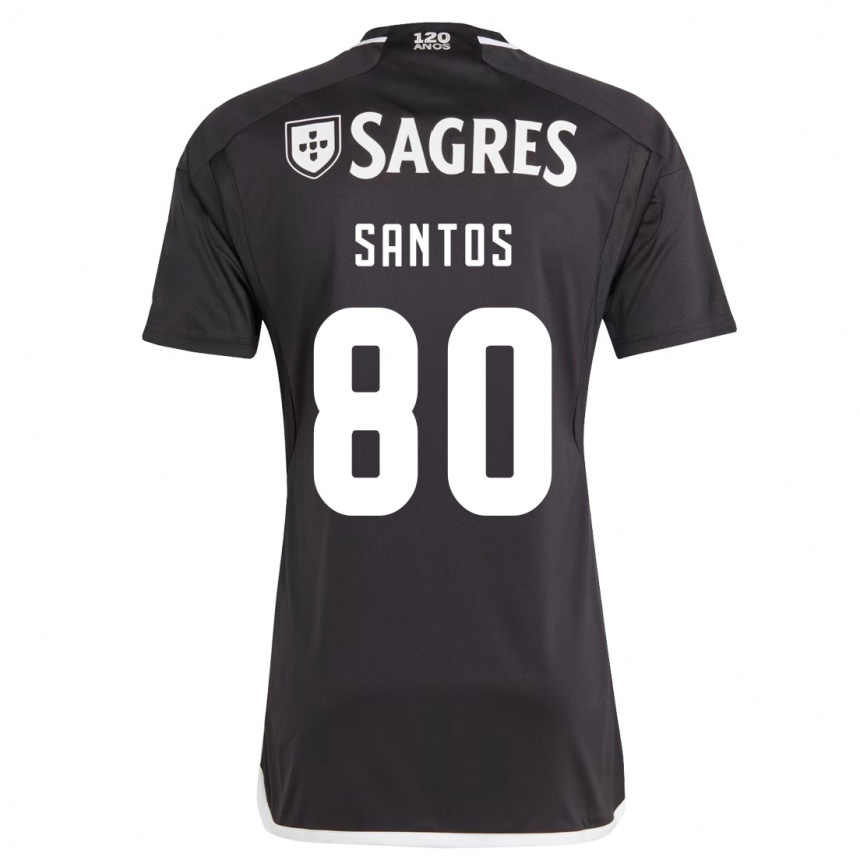 Herren Fußball Pedro Santos #80 Schwarz Auswärtstrikot Trikot 2023/24 T-Shirt Luxemburg