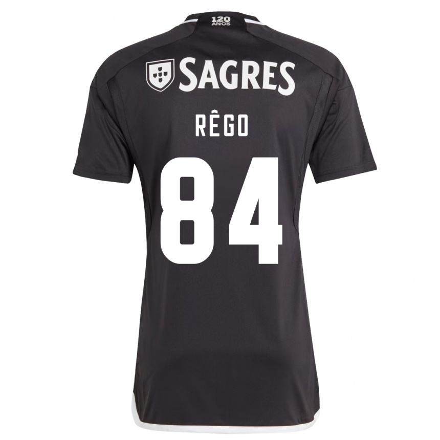 Herren Fußball João Rêgo #84 Schwarz Auswärtstrikot Trikot 2023/24 T-Shirt Luxemburg