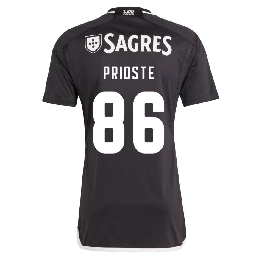 Herren Fußball Diogo Prioste #86 Schwarz Auswärtstrikot Trikot 2023/24 T-Shirt Luxemburg