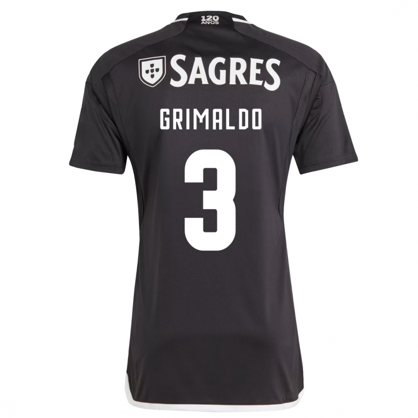 Herren Fußball Alejandro Grimaldo #3 Schwarz Auswärtstrikot Trikot 2023/24 T-Shirt Luxemburg