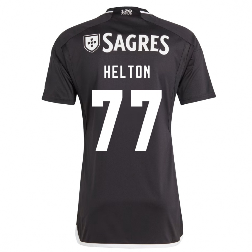 Herren Fußball Helton Leite #77 Schwarz Auswärtstrikot Trikot 2023/24 T-Shirt Luxemburg