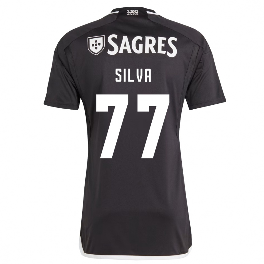 Herren Fußball Jessica Silva #77 Schwarz Auswärtstrikot Trikot 2023/24 T-Shirt Luxemburg