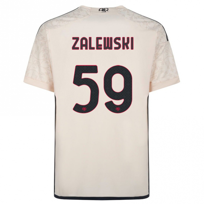 Herren Fußball Nicola Zalewski #59 Cremefarben Auswärtstrikot Trikot 2023/24 T-Shirt Luxemburg