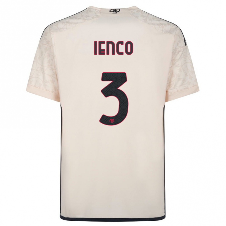 Herren Fußball Simone Ienco #3 Cremefarben Auswärtstrikot Trikot 2023/24 T-Shirt Luxemburg