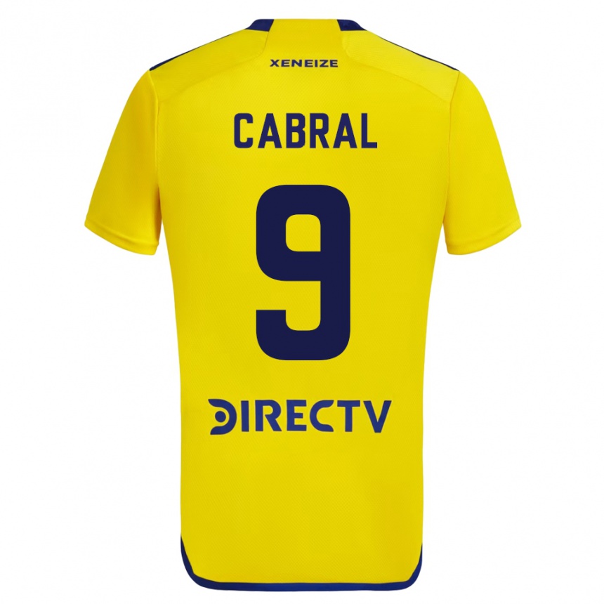 Herren Fußball Bruno Cabral #9 Gelb Auswärtstrikot Trikot 2023/24 T-Shirt Luxemburg