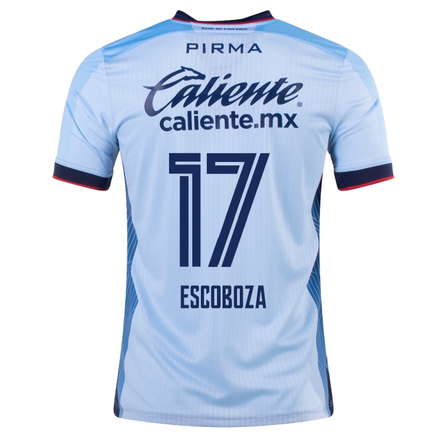 Herren Fußball Alonso Escoboza #17 Himmelblau Auswärtstrikot Trikot 2023/24 T-Shirt Luxemburg