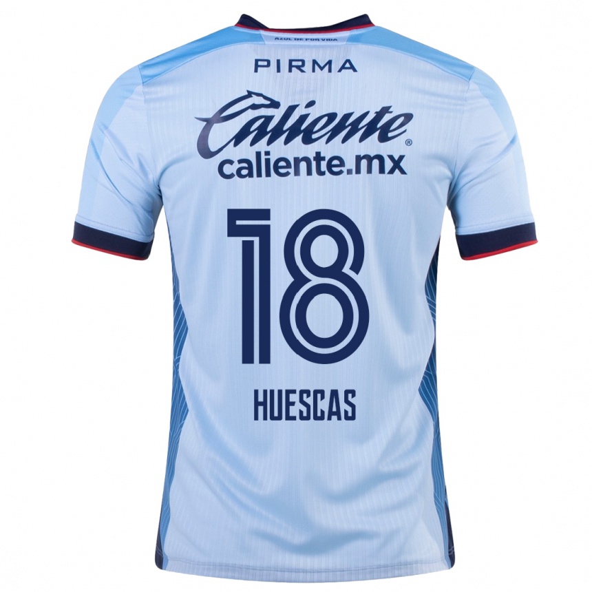 Herren Fußball Rodrigo Huescas #18 Himmelblau Auswärtstrikot Trikot 2023/24 T-Shirt Luxemburg