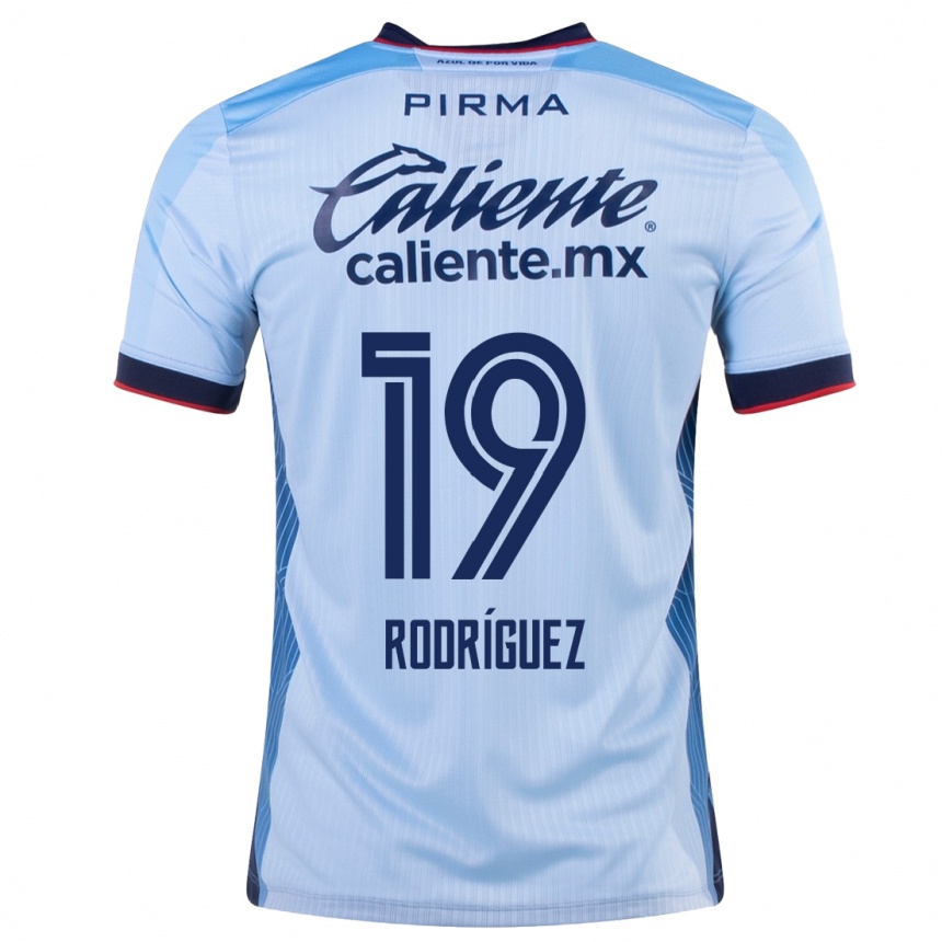 Herren Fußball Carlos Rodríguez #19 Himmelblau Auswärtstrikot Trikot 2023/24 T-Shirt Luxemburg