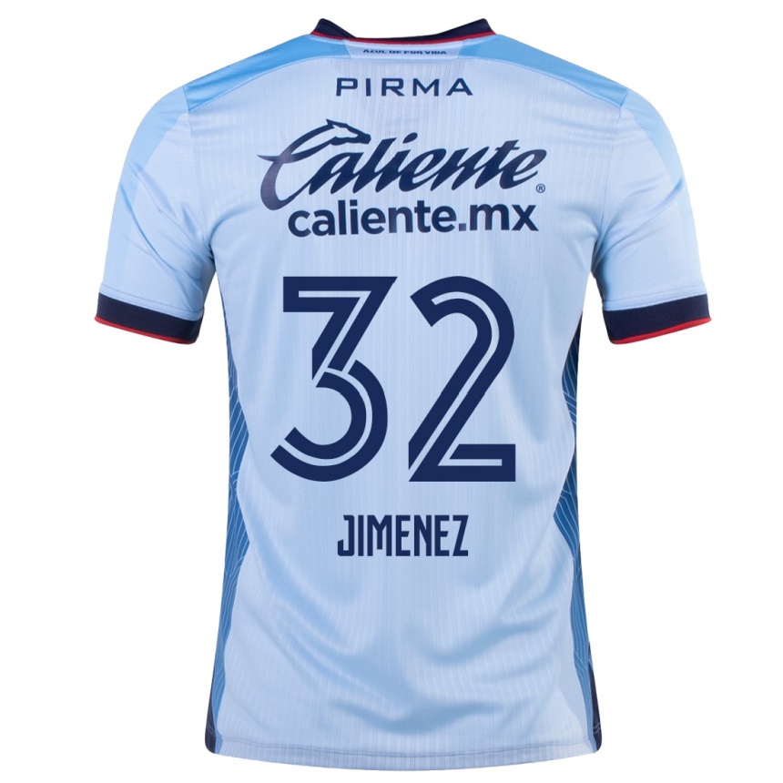 Herren Fußball Cristian Jiménez #32 Himmelblau Auswärtstrikot Trikot 2023/24 T-Shirt Luxemburg