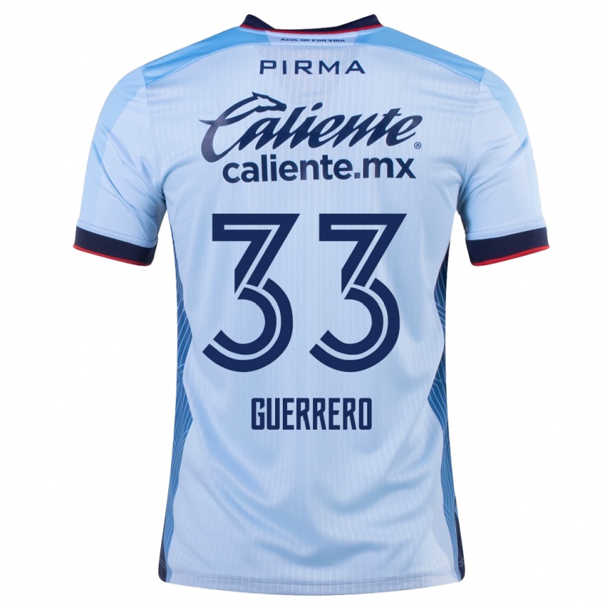Herren Fußball Rafael Guerrero #33 Himmelblau Auswärtstrikot Trikot 2023/24 T-Shirt Luxemburg