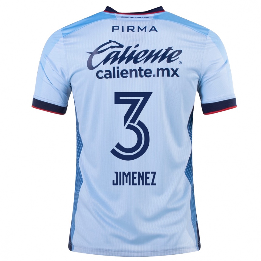 Herren Fußball Jaiber Jimenez #3 Himmelblau Auswärtstrikot Trikot 2023/24 T-Shirt Luxemburg