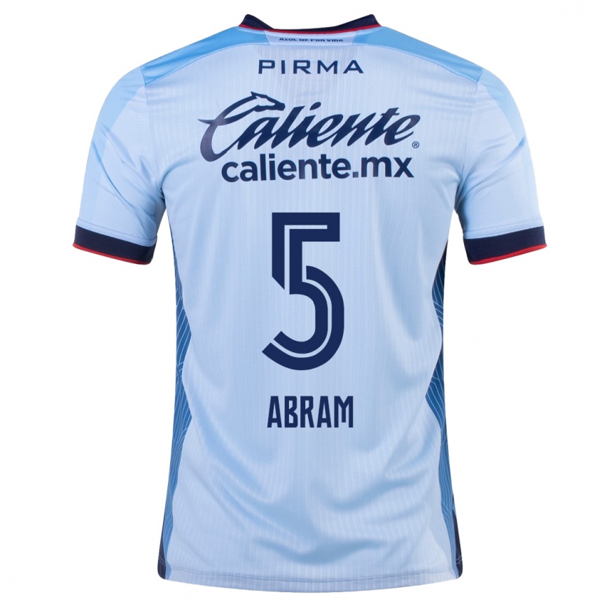Herren Fußball Luis Abram #5 Himmelblau Auswärtstrikot Trikot 2023/24 T-Shirt Luxemburg