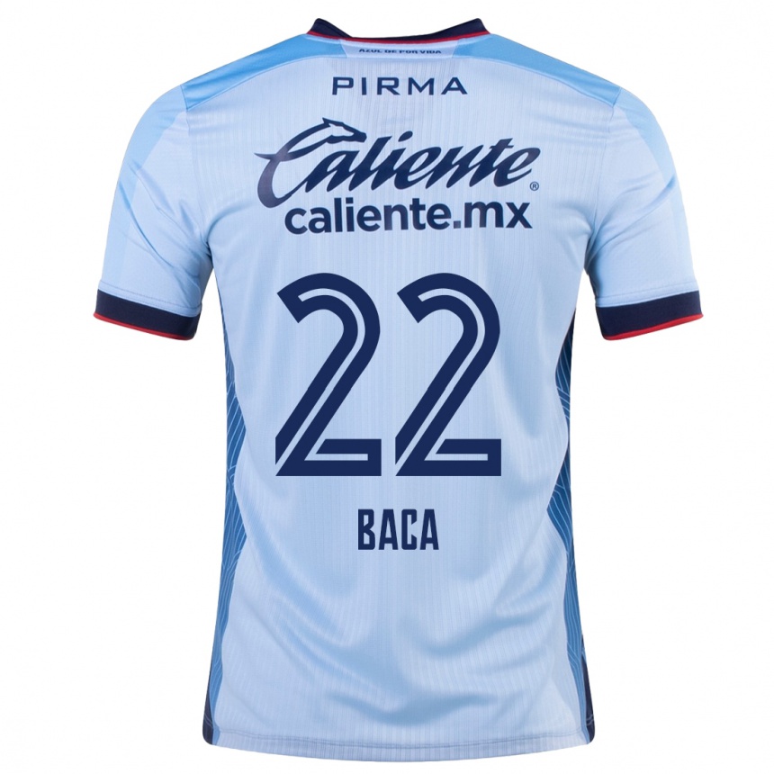 Herren Fußball Rafael Baca #22 Himmelblau Auswärtstrikot Trikot 2023/24 T-Shirt Luxemburg