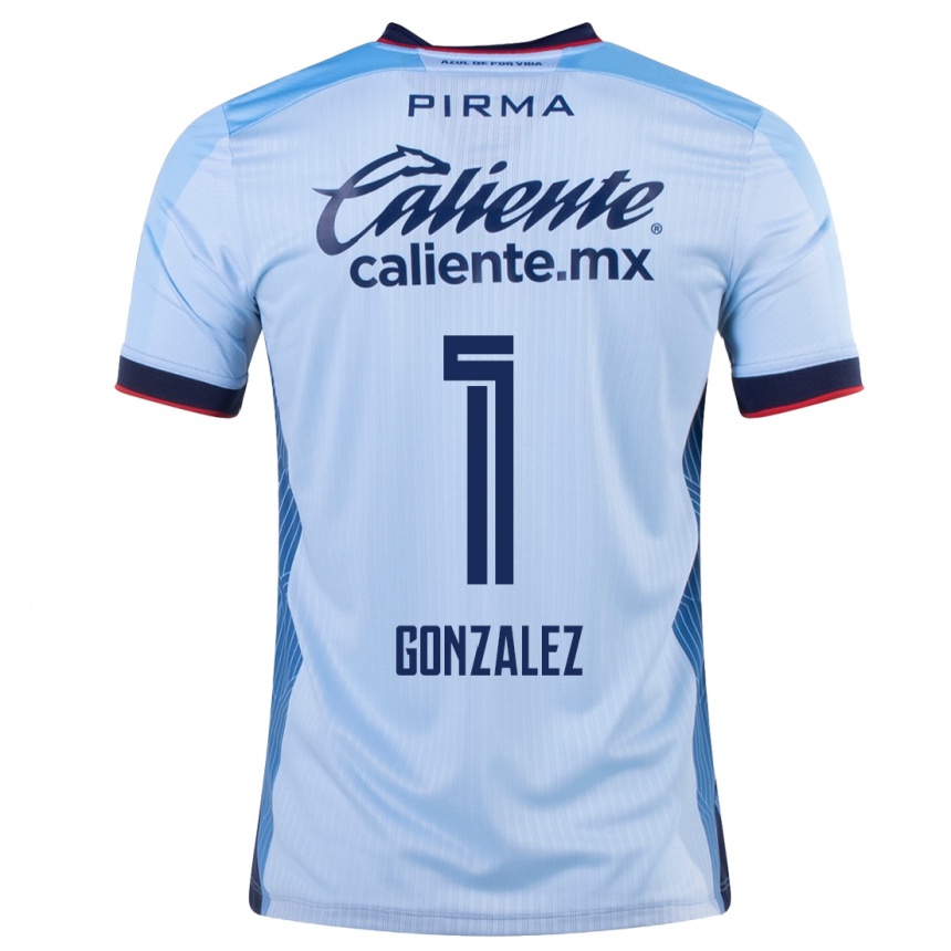 Herren Fußball Itzayana Gonzalez #1 Himmelblau Auswärtstrikot Trikot 2023/24 T-Shirt Luxemburg