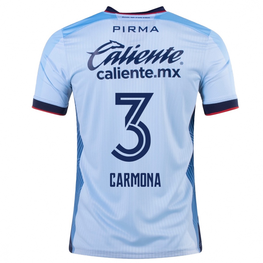 Herren Fußball Edith Carmona #3 Himmelblau Auswärtstrikot Trikot 2023/24 T-Shirt Luxemburg