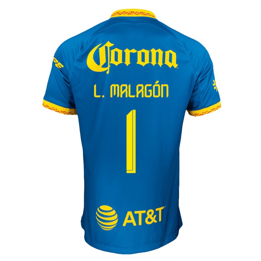 Herren Fußball Luis Malagón #1 Blau Auswärtstrikot Trikot 2023/24 T-Shirt Luxemburg