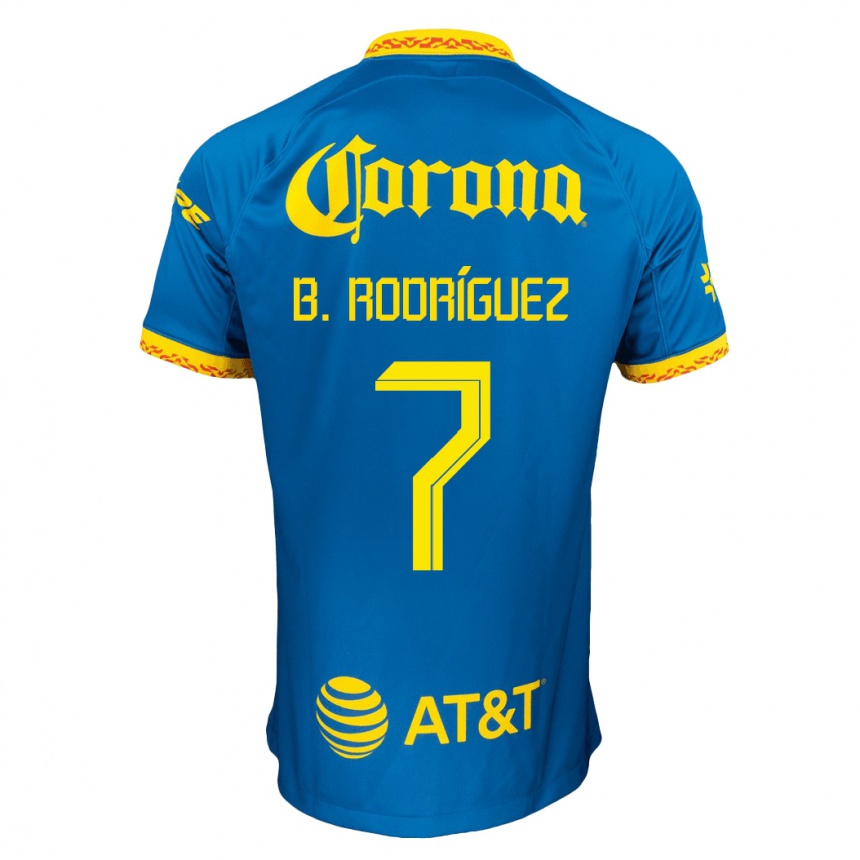 Herren Fußball Brian Rodríguez #7 Blau Auswärtstrikot Trikot 2023/24 T-Shirt Luxemburg
