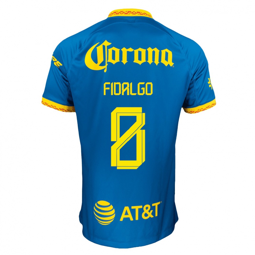 Herren Fußball Álvaro Fidalgo #8 Blau Auswärtstrikot Trikot 2023/24 T-Shirt Luxemburg