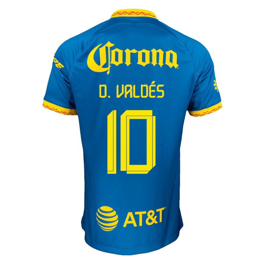 Herren Fußball Diego Valdés #10 Blau Auswärtstrikot Trikot 2023/24 T-Shirt Luxemburg