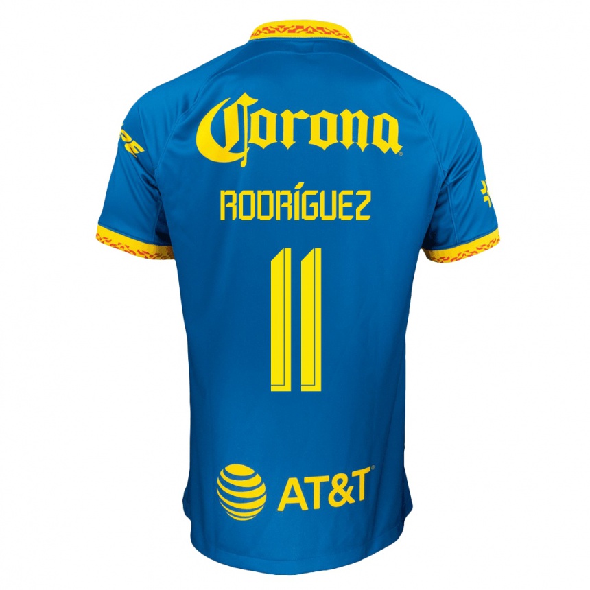 Herren Fußball Jonathan Rodríguez #11 Blau Auswärtstrikot Trikot 2023/24 T-Shirt Luxemburg