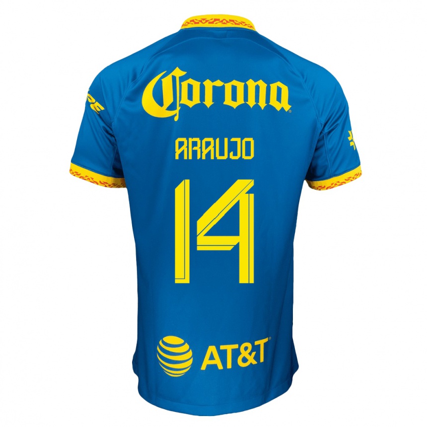Herren Fußball Néstor Araújo #14 Blau Auswärtstrikot Trikot 2023/24 T-Shirt Luxemburg