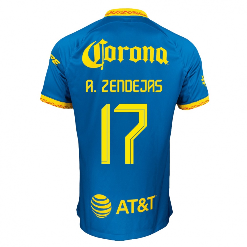 Herren Fußball Álex Zendejas #17 Blau Auswärtstrikot Trikot 2023/24 T-Shirt Luxemburg