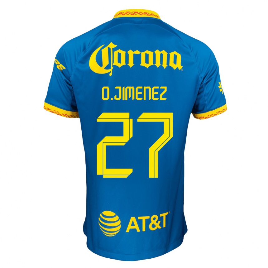 Herren Fußball Óscar Jiménez #27 Blau Auswärtstrikot Trikot 2023/24 T-Shirt Luxemburg