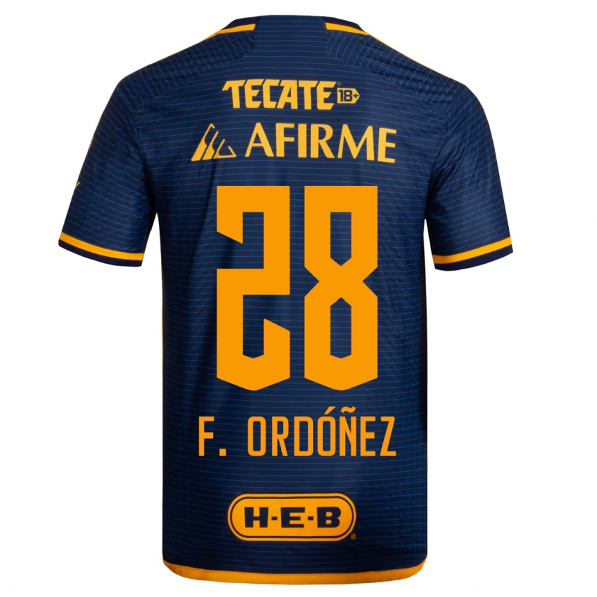 Herren Fußball Fernando Ordóñez #28 Dunkelblau Auswärtstrikot Trikot 2023/24 T-Shirt Luxemburg