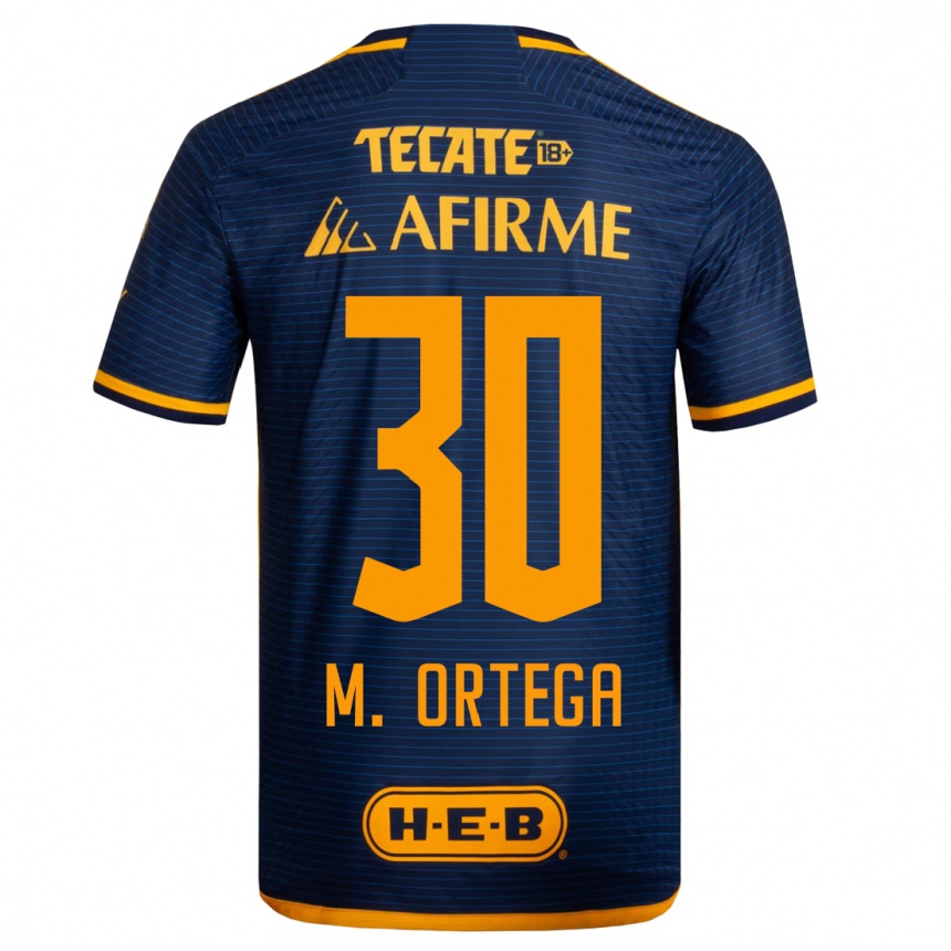Herren Fußball Miguel Ortega #30 Dunkelblau Auswärtstrikot Trikot 2023/24 T-Shirt Luxemburg