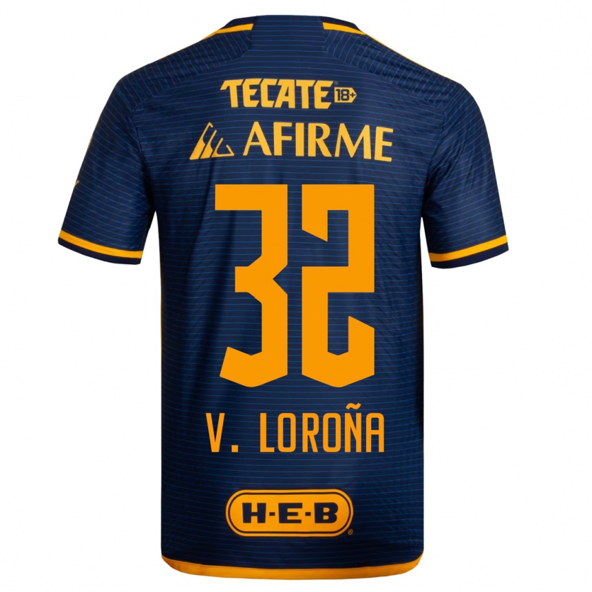 Herren Fußball Vladimir Loroña #32 Dunkelblau Auswärtstrikot Trikot 2023/24 T-Shirt Luxemburg