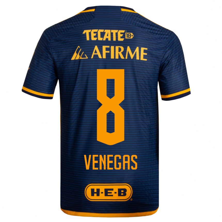 Herren Fußball Francisco Venegas #8 Dunkelblau Auswärtstrikot Trikot 2023/24 T-Shirt Luxemburg